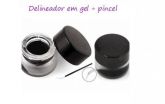 KIT 3 Delineadores em gel preto + pincel